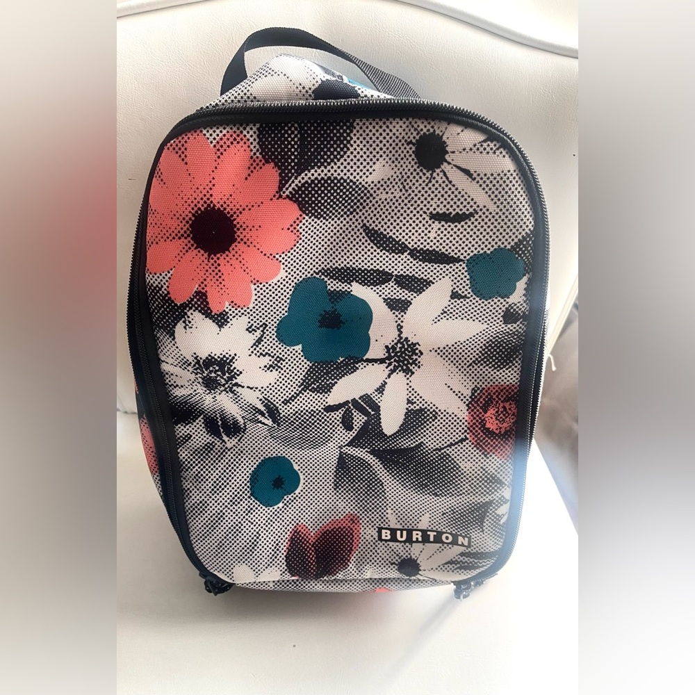Burton Snowboard floral flower spring Insulated Lunchbox Lunch bag like new